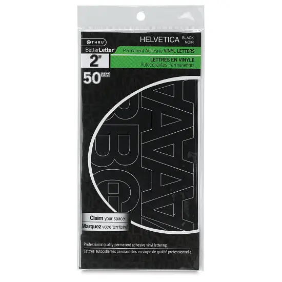 Westcott BetterLetter Self-Adhesive Vinyl Letters &ndash; 2&rdquo; Permanent Letters, Helvetica, Black {1}