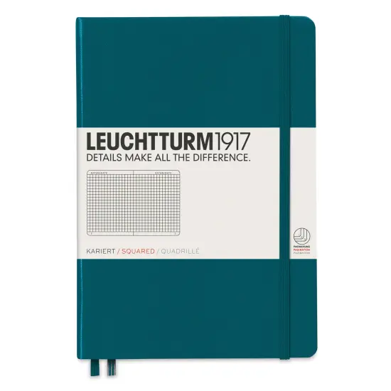 Leuchtturm1917 Squared Hardbound Notebook - Pacific Green, 5-3/4" x 8-1/4" {1}