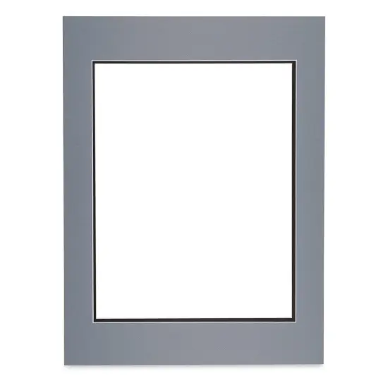 Blick Double Mat - Bar Harbor Gray / Raven Black, 18" x 24" (13-1/2" x 17-1/2" Opening) {1}