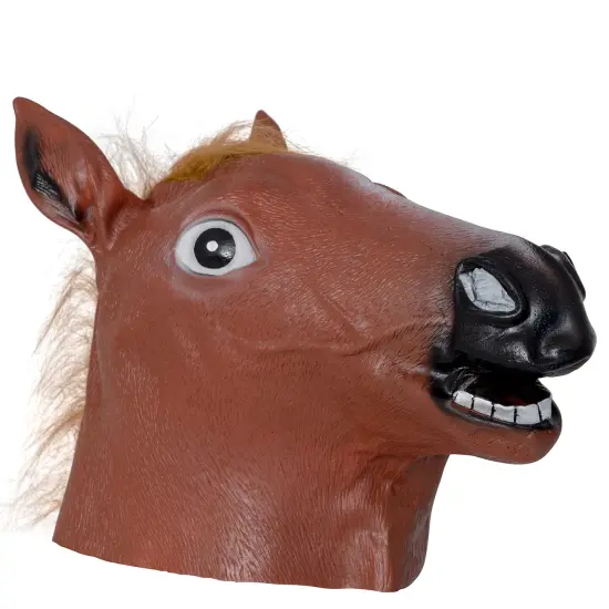 Horse Head Costume Mask - Realistic Brown Animal Head Horse Masks for Adults and Kids {1}