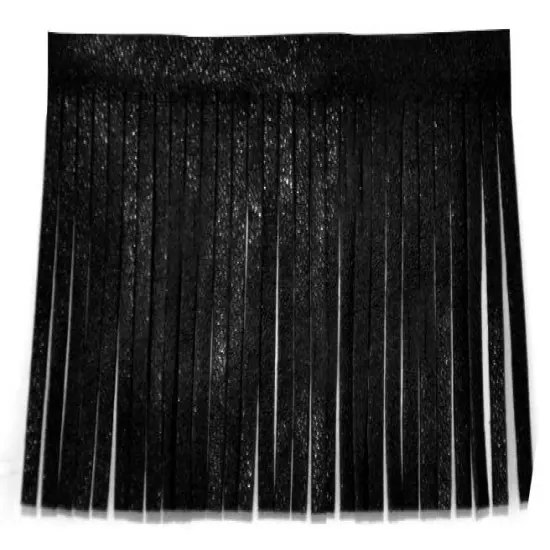 Belagio Faux Leather Fringe Trim, 2" Wide, 25-Yard Bolt, Black {1}