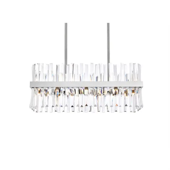 Serephina 30 inch crystal rectangle chandelier light in chrome {3}