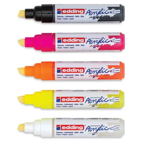 Edding Acrylic Paint Markers - Neon Colors, Set of 5, Broad {1}