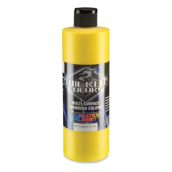 Createx Wicked Colors Airbrush Color - Opaque Hansa Yellow, 16 oz, Bottle {1}