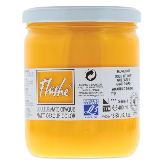 Lefranc & Bourgeois Flashe Vinyl Paint - Sahara Yellow, 400 ml jar {1}