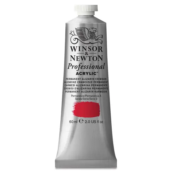 Winsor & Newton Professional Acrylics - Permanent Alizarin Crimson, 60 ml tube {1}