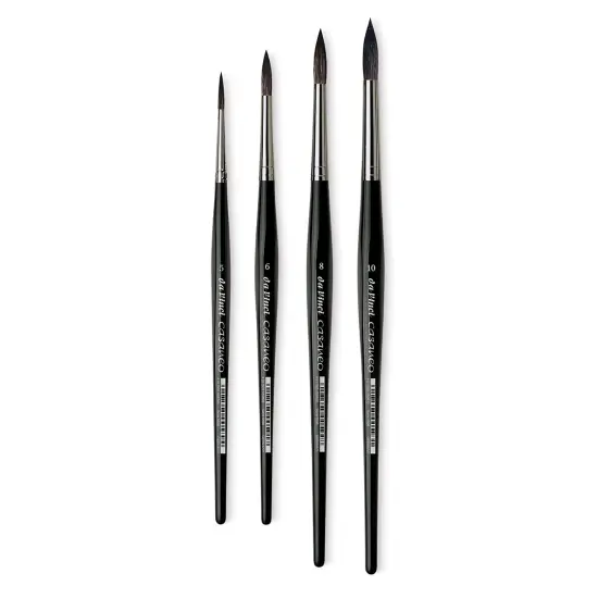 Da Vinci Casaneo Synthetic Squirrel Watercolor Brush - Large Round, Set of 4, Short Handle {1}