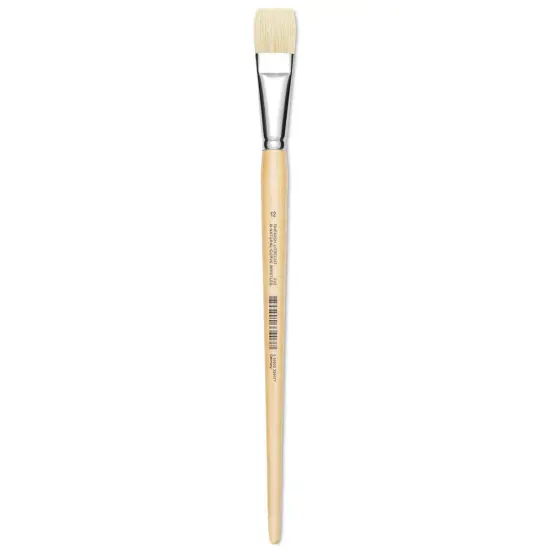 Utrecht Rhenish Pure Hog Bristle Brush - Bright, Size 12, Long Handle {2}