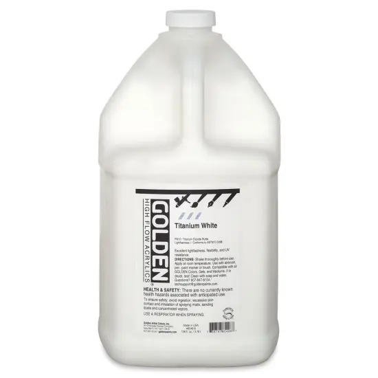 Golden High Flow Acrylics - Titanium White, 128 oz bottle {1}