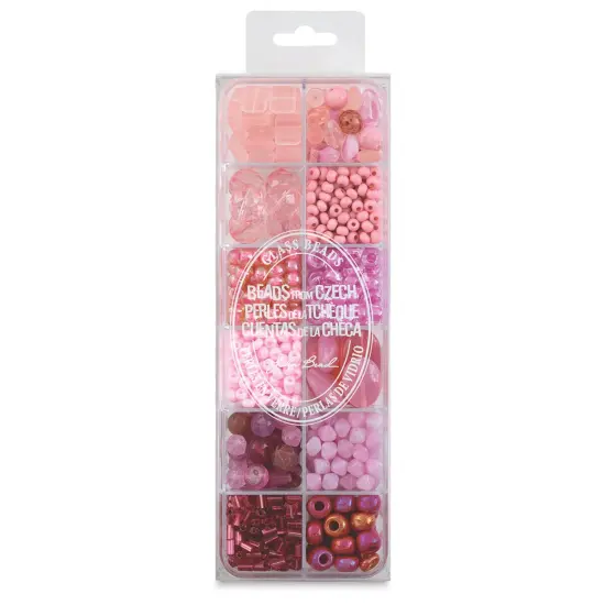 John Bead Czech Glass Bead Box Mix - Ma Vie En Rose {2}