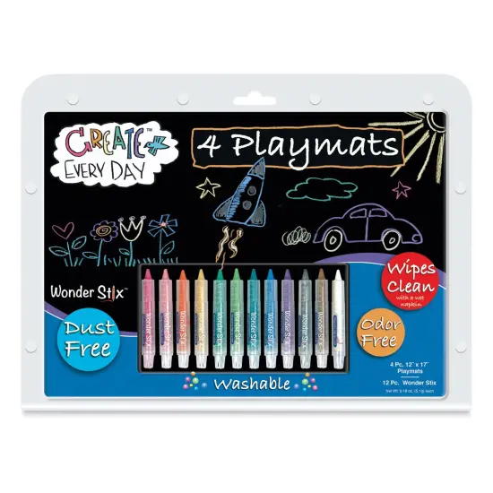 The Pencil Grip Wonder Stix Playmat Set - Set of 12 with Playmats, Assorted Colors {1}