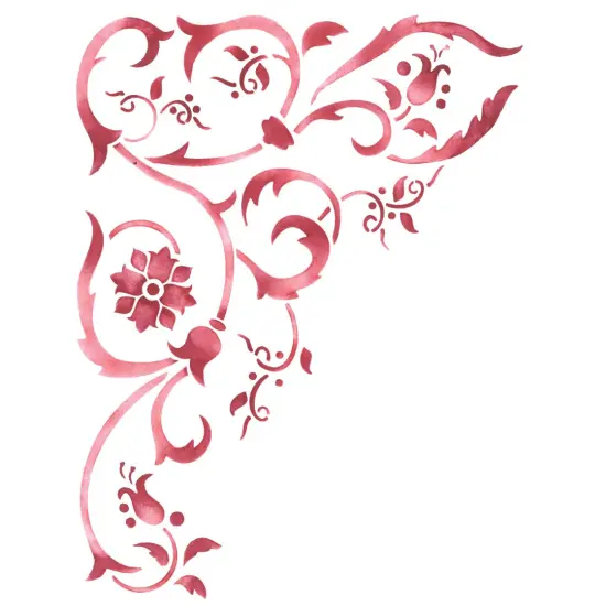 Corner Scroll Wall Stencil | 3404 by Designer Stencils | Pattern Stencils | Reusable Stencils for Painting | Safe & Reusable Template for Wall Decor | Try This Stencil Instead of a Wallpaper | Easy to Use & Clean Art Stencil Pattern {1}