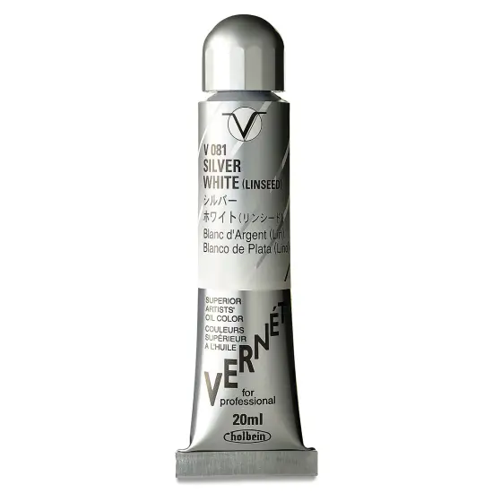 Holbein Vernét Superior Artists' Oil Color - Silver White Flake (Linseed), 20 ml tube {2}