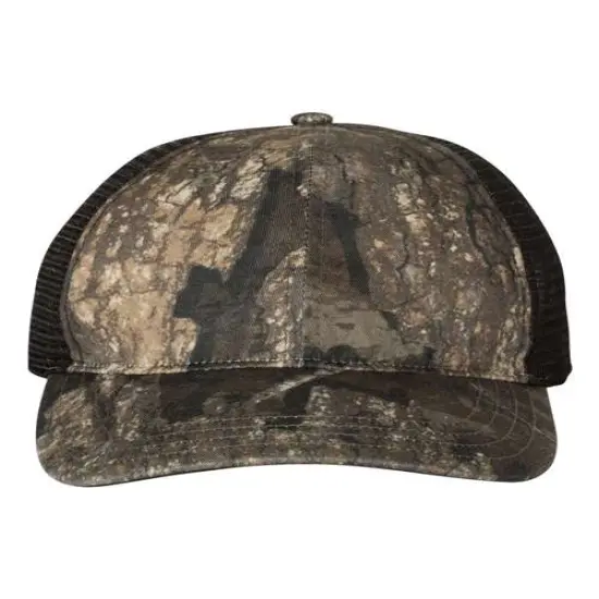 Richardson&reg; Garment Washed Printed Trucker Cap Rea Tim/ Black {1}
