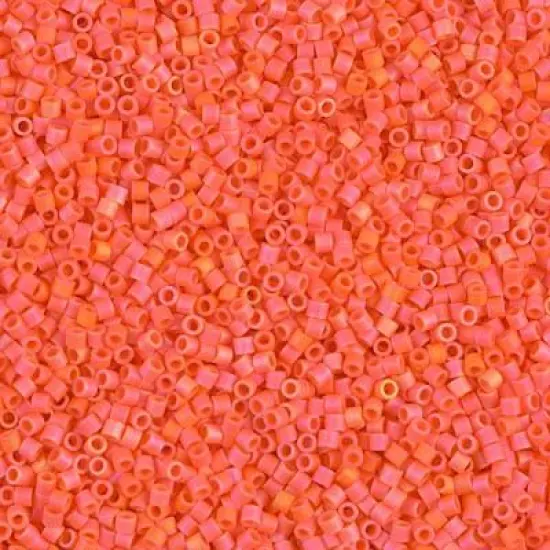 Miyuki Delica Bead 15/0, DBS0872, Matte Opaque Orange AB {1}
