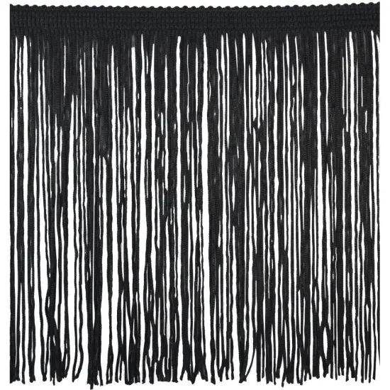 Belagio Chainette Fringe, 6" Wide, Black, 10-Yard Bolt {1}