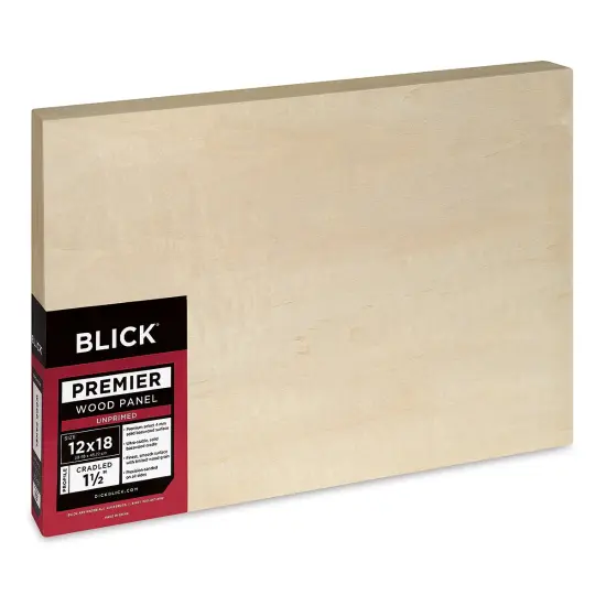 Blick Premier Wood Panel - 12" x 18", 1-1/2" Gallery Profile, Cradled {1}