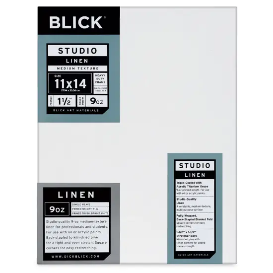 Blick Studio Linen Stretched Canvas - 11" x 14", Gallery 1-1/2" Profile {1}
