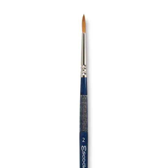 Escoda Optimo Kolinsky Sable Brush - Pointed Round, Short Handle, Size 2 {1}