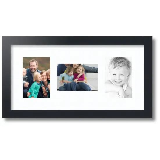 ArtToFrames Collage Photo Picture Frame with 3 - 4x6 inch Openings, Framed in Black with Over 62 Mat Color Options and Regular Glass (CSM-3926-113) {7}