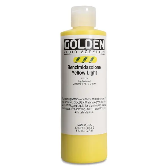 Golden Fluid Acrylics - Benzimidazolone Yellow Light, 8 oz bottle {1}