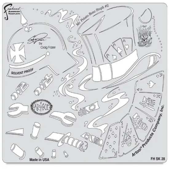 Iwata Artool Freehand Template - Wrath of Skull Master Mr. Potato Bonz #2 {1}