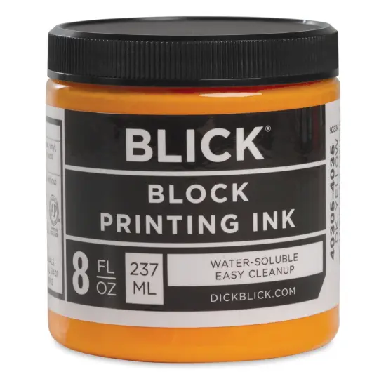 Blick Water-Soluble Block Printing Ink - Dark Yellow, 8 oz Jar {1}