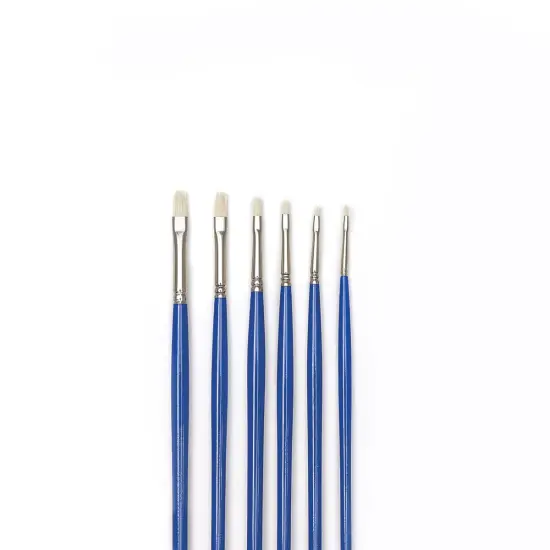 Blick Scholastic White Bristle Brush Set - Bright, Set of 6 {1}