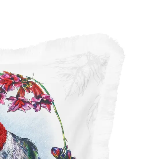 Botanical Hummingbird Spring Printed Spring Easter Themed Decorative Accent Throw Pillow {4}