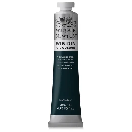 Winsor & Newton Winton Oil Color - Phthalo Deep Green, 200 ml tube {1}