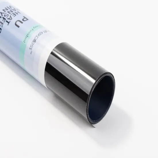 Black Glossy Heat Transfer Vinyl Roll {2}