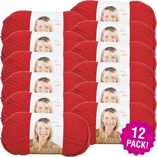 (12 Pack) Lion Brand Vanna's Choice Yarn - Scarlet {1}