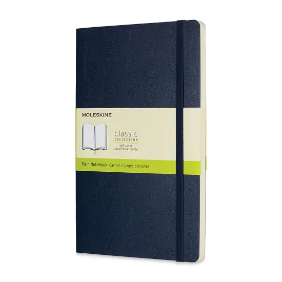 Moleskine Classic Soft Cover Notebook - Sapphire Blue, Blank, 8-1/4" x 5" {1}