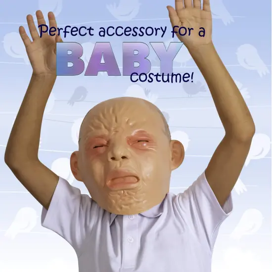 Crying Baby Costume Mask - Angry Crybaby Funny Lifelike Rubber Face Mask Accessories for Costumes for Adults and Children {2}