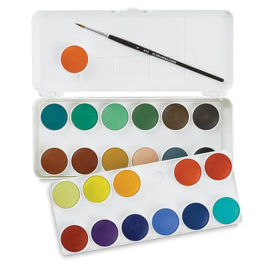 Grumbacher Watercolor Pans - Transparent Pan, Set of 24 colors {2}