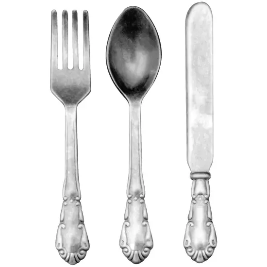 Idea-Ology Metal Adornments 2.5" 9/Pkg-Antique Nickel Silverware {2}