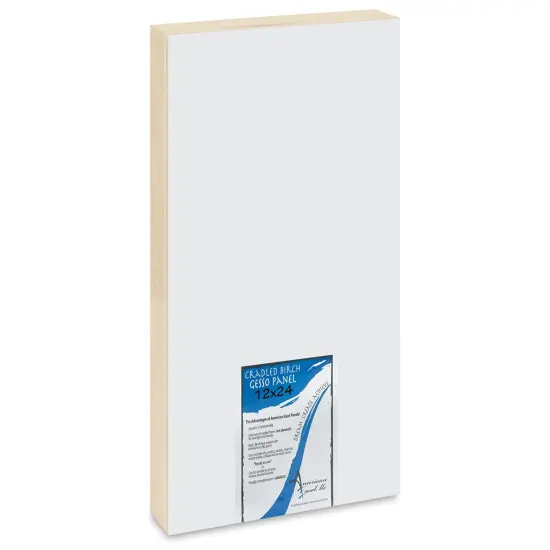 American Easel Gessoed Wood Painting Panel - 12" x 24", 1-5/8" Deep Cradle {1}
