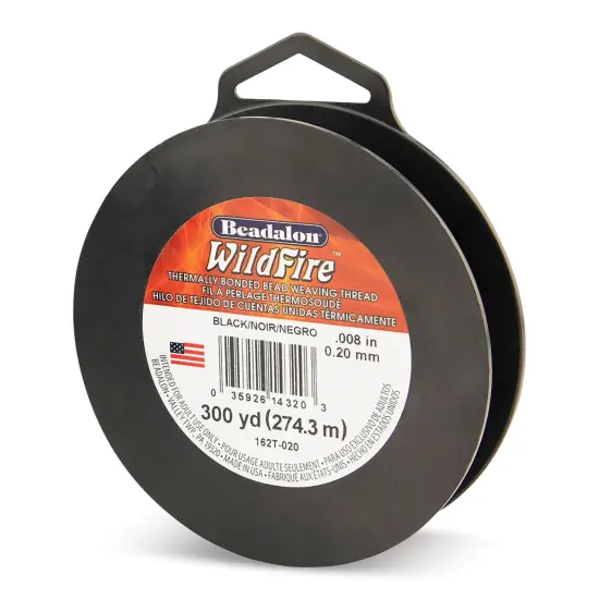 Beadalon WildFire Beading Thread - Black, 0.008", 300 yds {1}