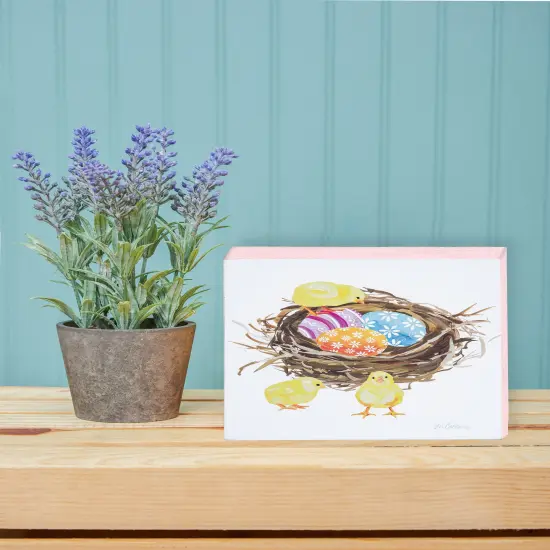 Eggs & Nest Block Easter Shelf Sitter Centerpiece {4}