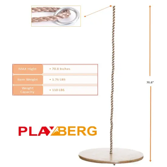 Wooden Round Disc Plate Swing Seat With Hanging Rope {3}