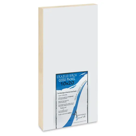 American Easel Gessoed Wood Painting Panel - 10" x 20", 1-5/8" Deep Cradle {1}