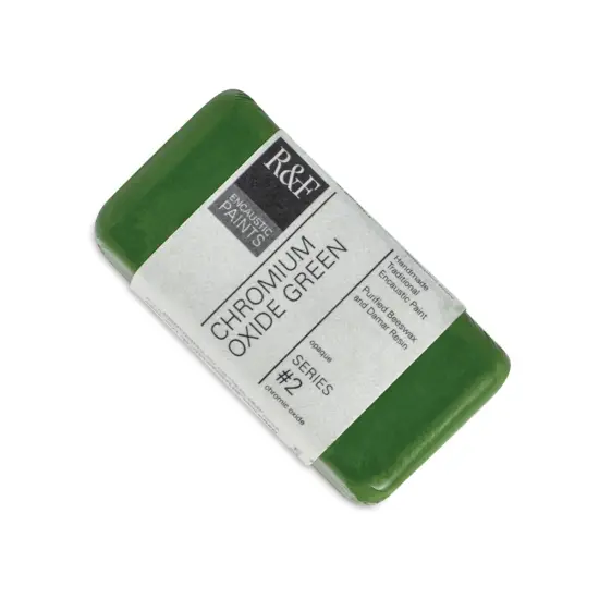 R&F Encaustic Paint Block - Chromium Oxide Green, 40 ml block {1}
