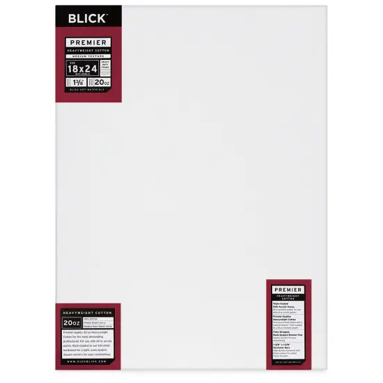 Blick Premier Heavyweight Stretched Cotton Canvas - 18" x 24", 1-3/8" Profile {1}