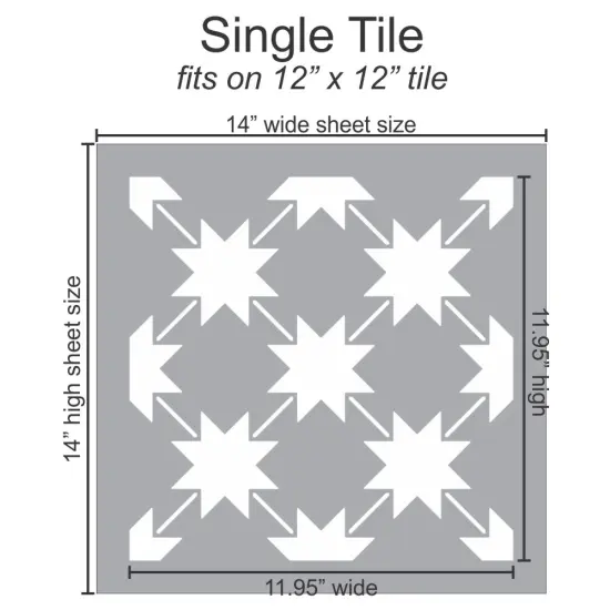 Farmhouse Star Tile and Patio Stencil {4}