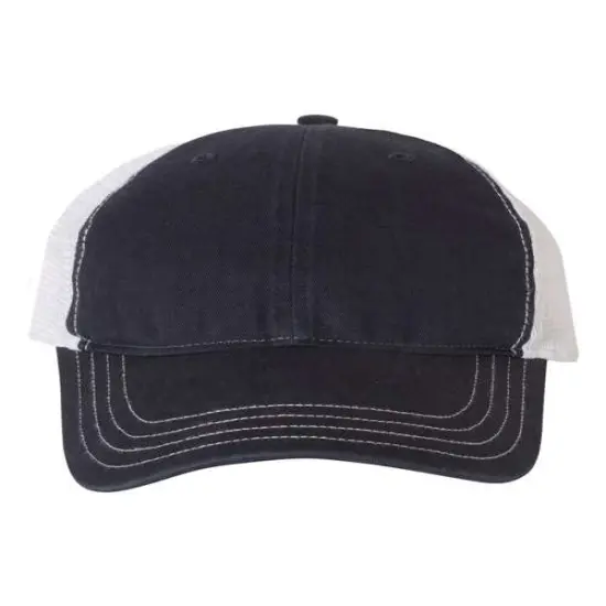 Richardson&reg; Garment Washed Trucker Cap Navy/ White {1}