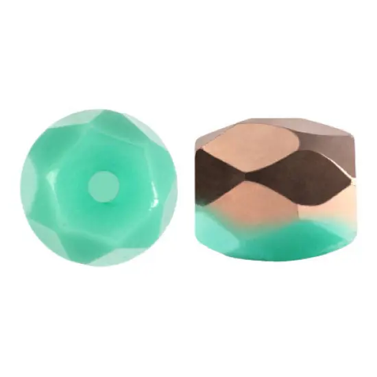 Baros Par Puca&reg; Czech glass bead, Frost Jade Capri Gold, 10 grams {1}