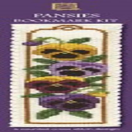 Pansies Bookmark Cross Stitch Kit Multicolor {1}