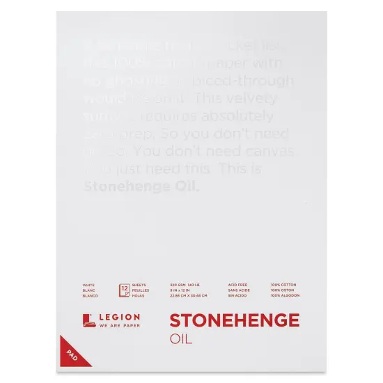 Legion Stonehenge Oil Paper Pad - 9" x 12", 12 Sheets {1}