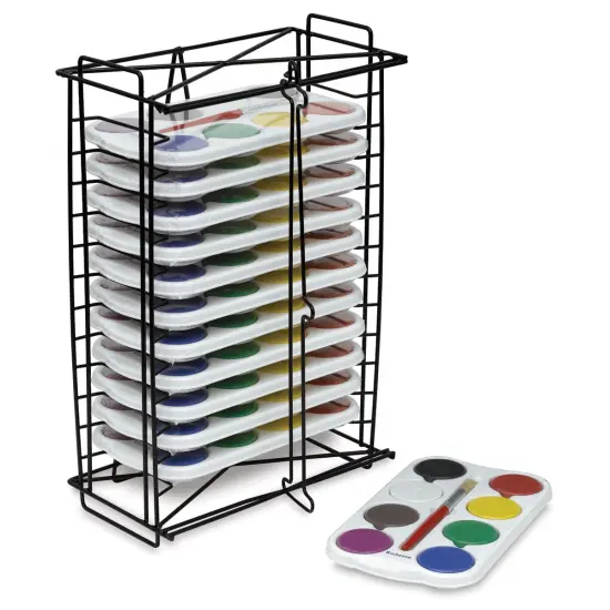 Richeson Tempera Cakes and Sets - 12 Tier Tempera Rack with 12, 8-Color Sets {1}
