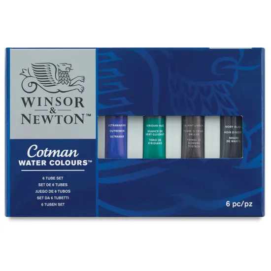 Winsor & Newton Cotman Watercolors - Set of 6, Assorted Colors, 8 ml Tubes {1}